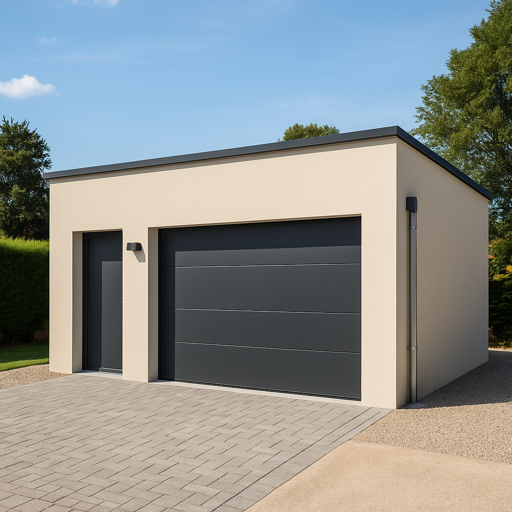 Garage moderne à toit plat réalisé par DPconstruction83 à La Valette-du-Var