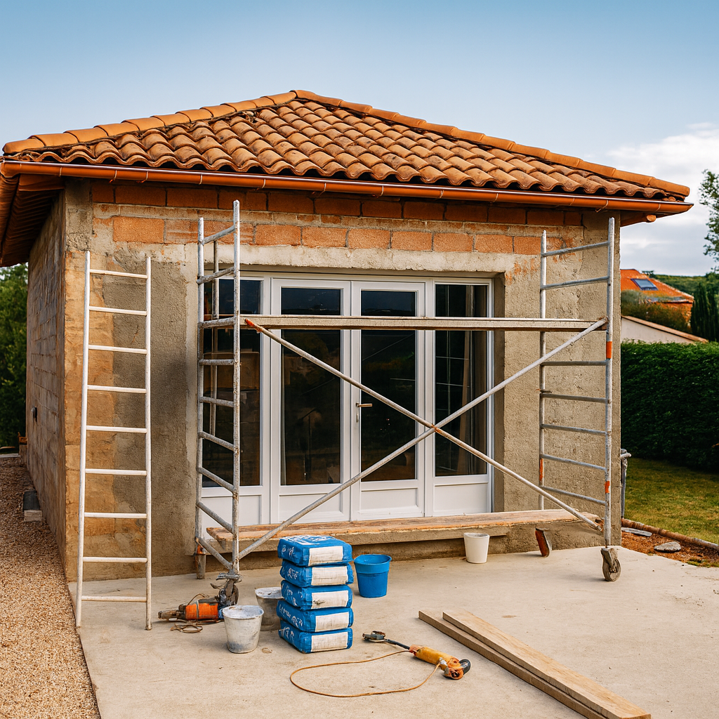 Maison rénovée avec enduit neuf, menuiseries modernes et finitions soignées dans le Var – Réalisée par DPconstruction83