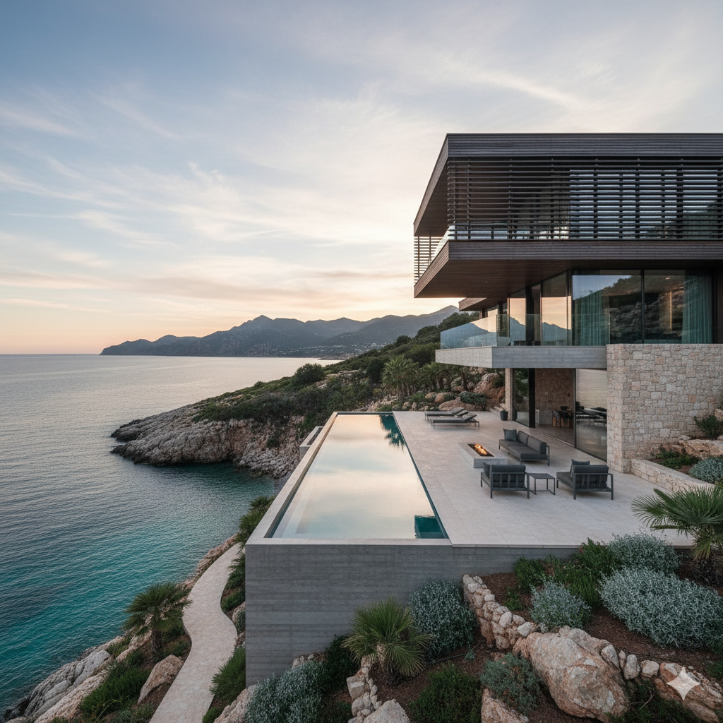 Villa moderne en bord de falaise avec piscine à débordement et vue mer imprenable – Construction d’exception dans le Var