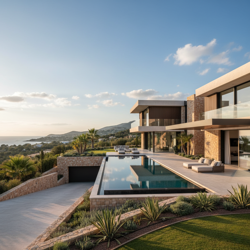Villa contemporaine de luxe avec piscine à débordement et vue mer – Architecture haut de gamme dans le Var